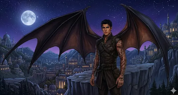 Portrait of Rhysand, High Lord of the Night Court.